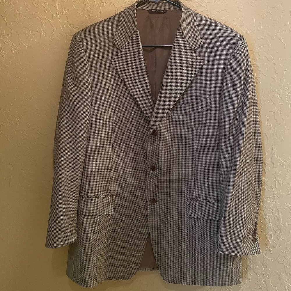 CANALI Wool Houndstooth Print Blazer